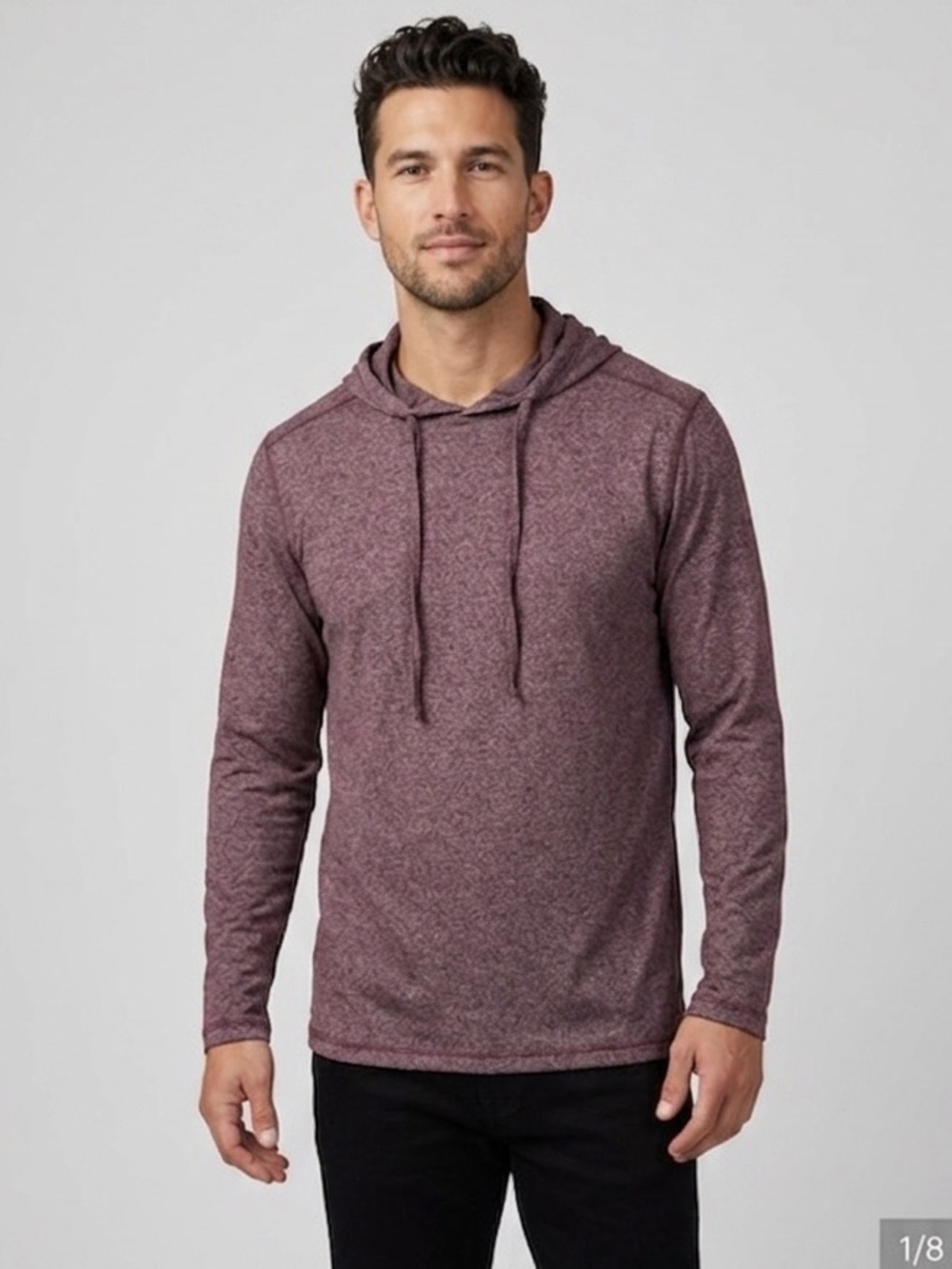 Brandon Michael Long Sleeve Hoodie Purple Size Small
